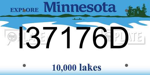 I37176D Minnesota License Plate