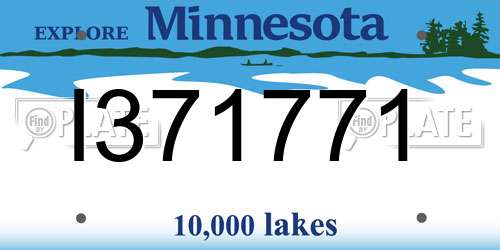 I371771 Minnesota License Plate
