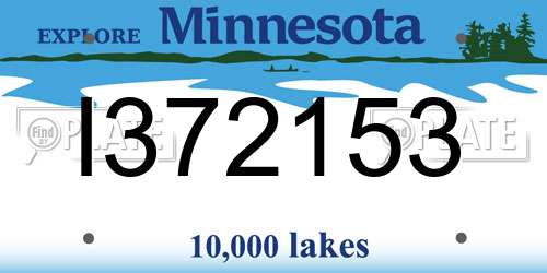 I372153 Minnesota License Plate