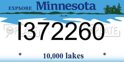 I372260 Minnesota License Plate