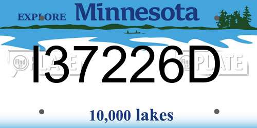 I37226D Minnesota License Plate