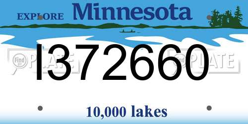 I372660 Minnesota License Plate