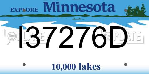 I37276D Minnesota License Plate