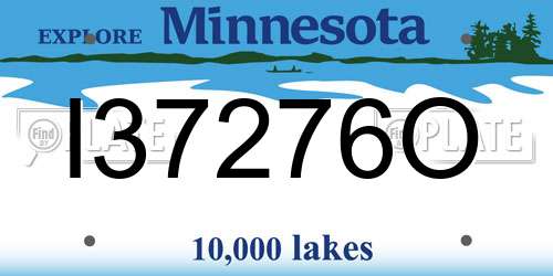 I37276O Minnesota License Plate