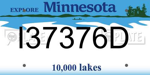 I37376D Minnesota License Plate