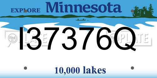 I37376Q Minnesota License Plate