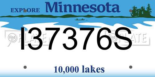 I37376S Minnesota License Plate