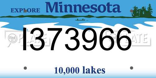 I373966 Minnesota License Plate