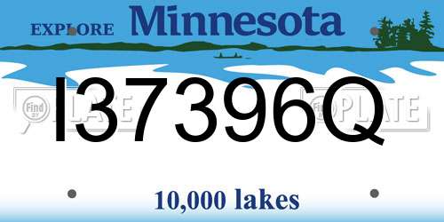 I37396Q Minnesota License Plate
