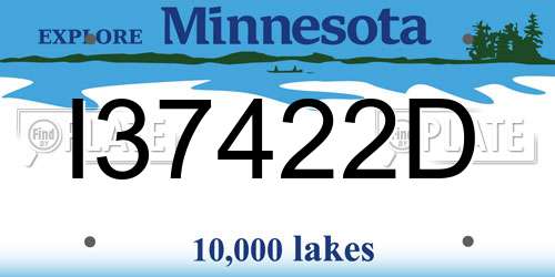 I37422D Minnesota License Plate