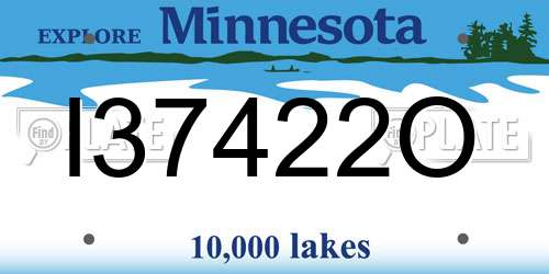 I37422O Minnesota License Plate