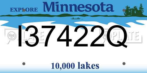 I37422Q Minnesota License Plate