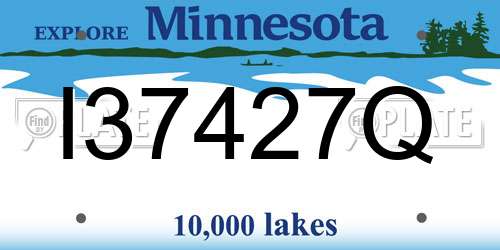 I37427Q Minnesota License Plate