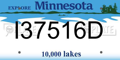 I37516D Minnesota License Plate