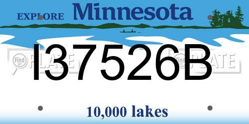 I37526B Minnesota License Plate