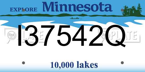 I37542Q Minnesota License Plate