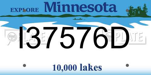 I37576D Minnesota License Plate