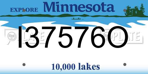 I37576O Minnesota License Plate