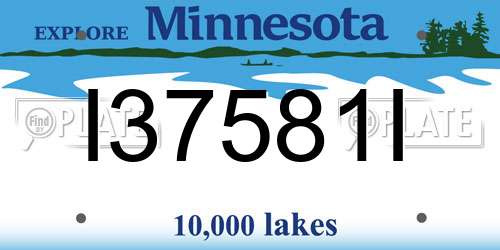 I37581I Minnesota License Plate