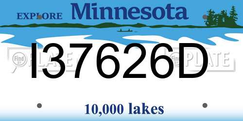 I37626D Minnesota License Plate