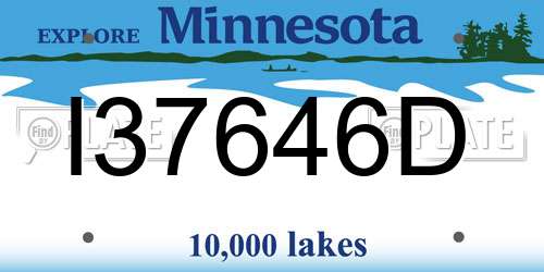 I37646D Minnesota License Plate