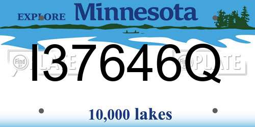 I37646Q Minnesota License Plate