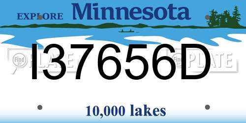 I37656D Minnesota License Plate