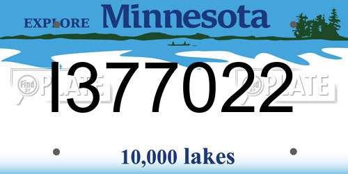 I377022 Minnesota License Plate