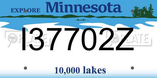 I37702Z Minnesota License Plate