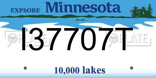 I37707T Minnesota License Plate