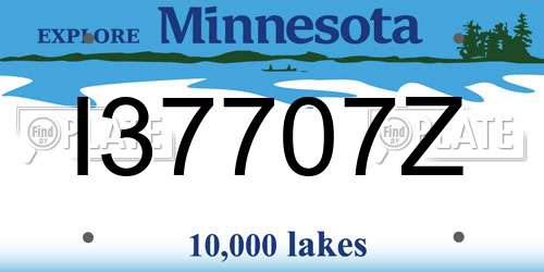 I37707Z Minnesota License Plate