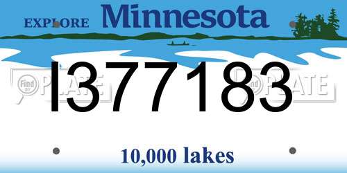 I377183 Minnesota License Plate
