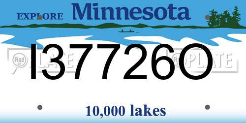 I37726O Minnesota License Plate