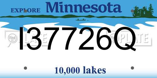 I37726Q Minnesota License Plate
