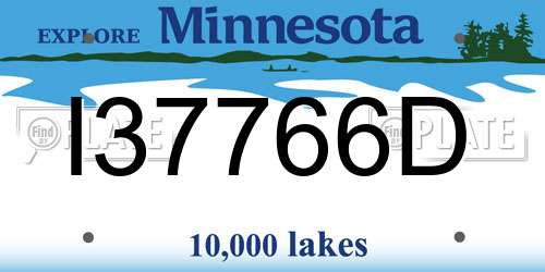 I37766D Minnesota License Plate