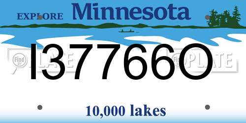 I37766O Minnesota License Plate