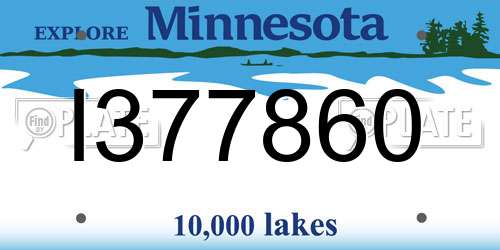 I377860 Minnesota License Plate