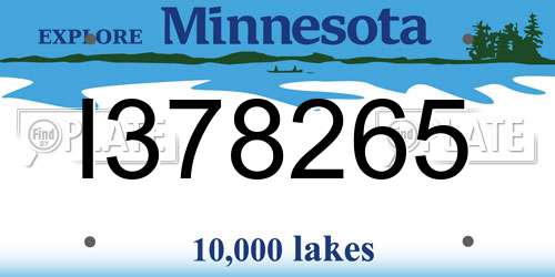 I378265 Minnesota License Plate