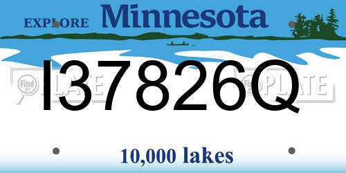I37826Q Minnesota License Plate