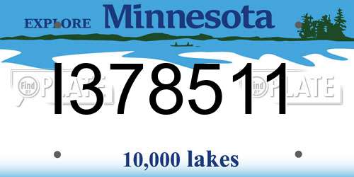 I378511 Minnesota License Plate