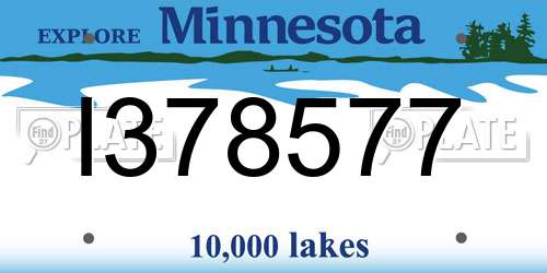 I378577 Minnesota License Plate