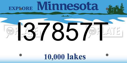 I37857T Minnesota License Plate