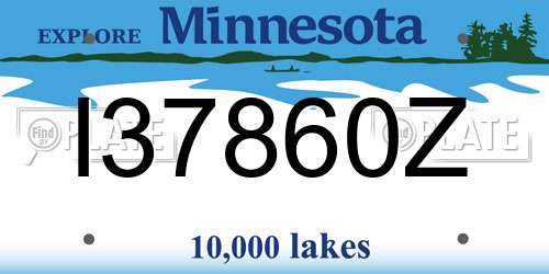 I37860Z Minnesota License Plate