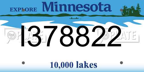 I378822 Minnesota License Plate