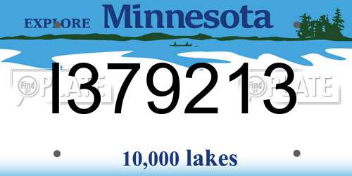 I379213 Minnesota License Plate