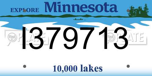 I379713 Minnesota License Plate