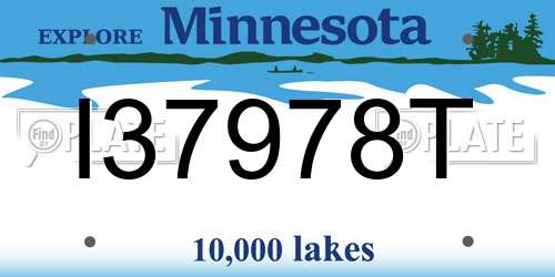 I37978T Minnesota License Plate