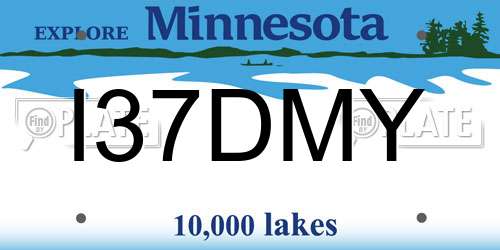 I37DMY Minnesota License Plate