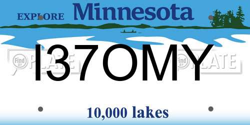 I37OMY Minnesota License Plate
