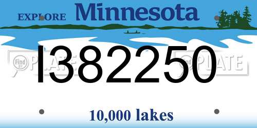 I382250 Minnesota License Plate